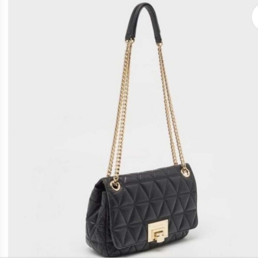 Michael Kors black Quilted  Leather SLOAN Purse
